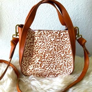 Madewell Brown and Cream Crossbody Bag